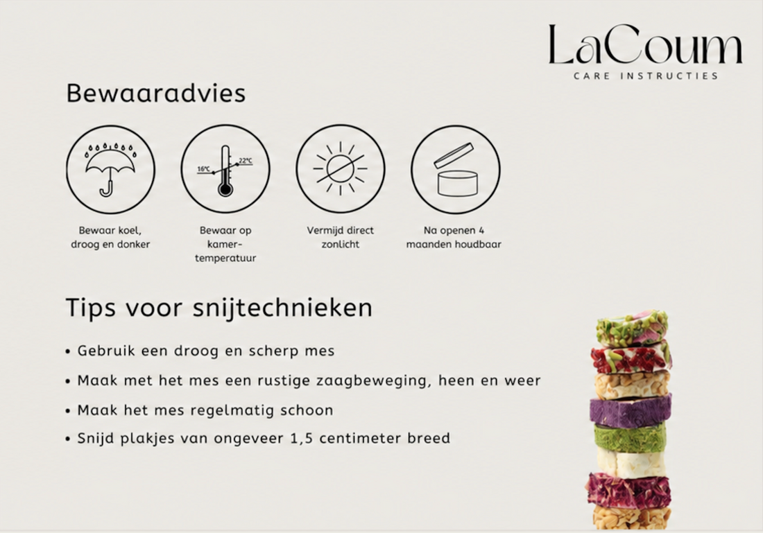 Bewaaradvies en snijtechnieken voor LaCoum