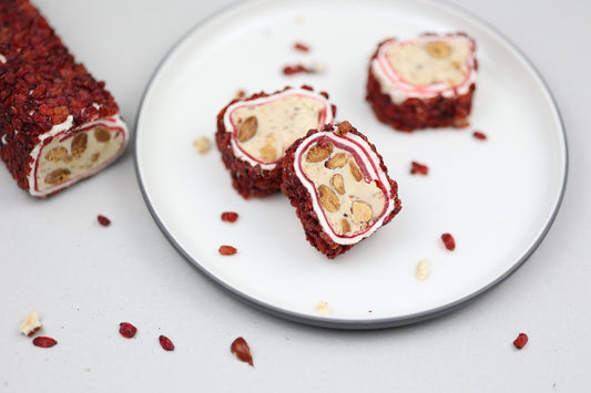 Lokum Luxe - Zachte amandel creme, granaatappel omhuld met gedroogde cranberry