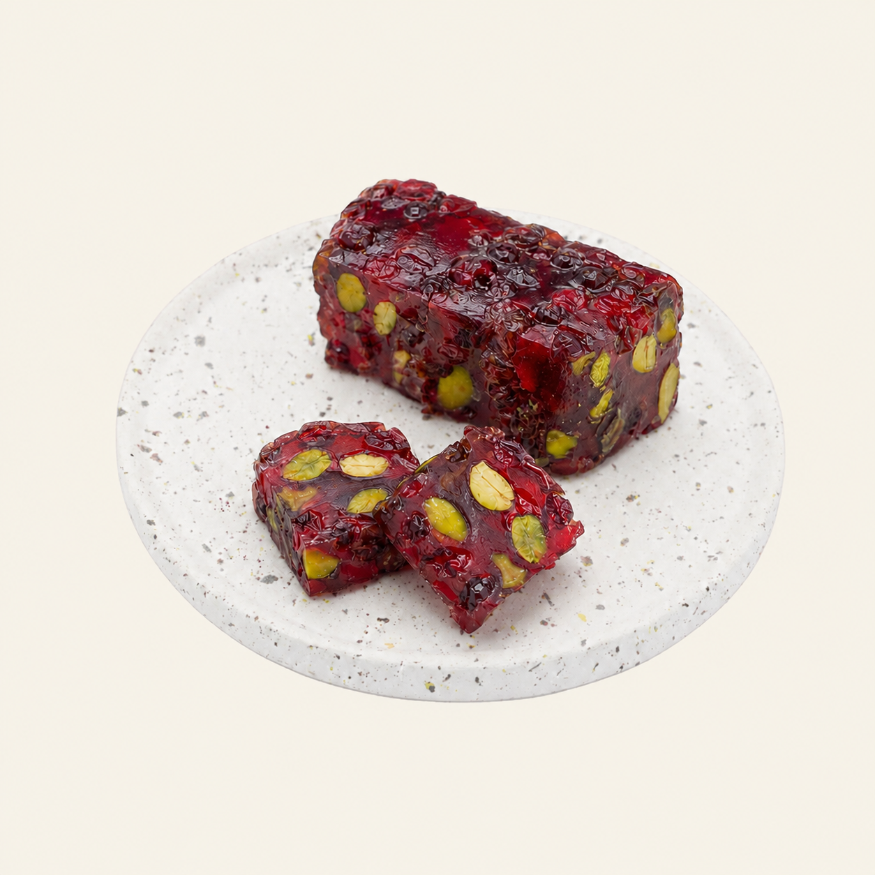 Pistache Cranberry op warme achtergrond